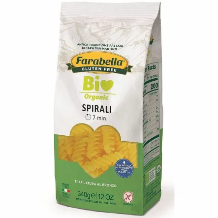 Makaron Kukurydziano - Ryżowy Świderki (Spirale) Bezglutenowy Bio 340 g - Farabella