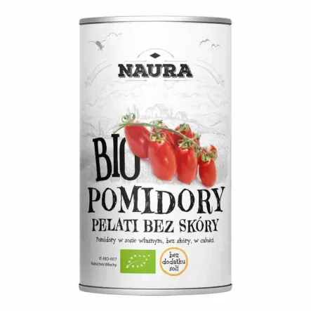 Pomidory Pelati Całe Bez Skóry Bio 400 g (240 g) - Naura