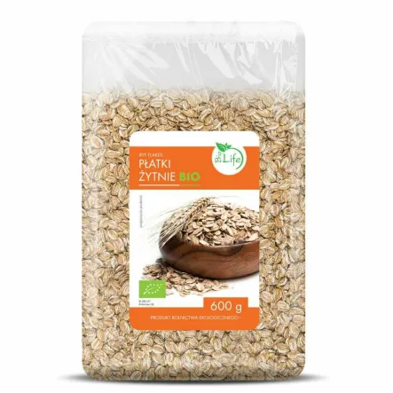 Płatki Żytnie Bio 600 g - BioLife Uwaga Krótka Data Minimalnej Trwałości