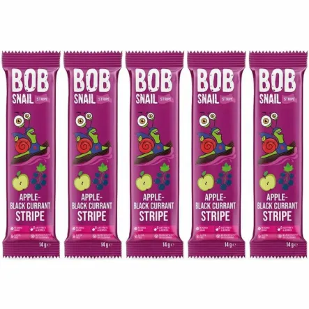 5 x Przekąska Jabłkowo - Porzeczkowa Bez Dodatku Cukru 14 g - Bob Snail