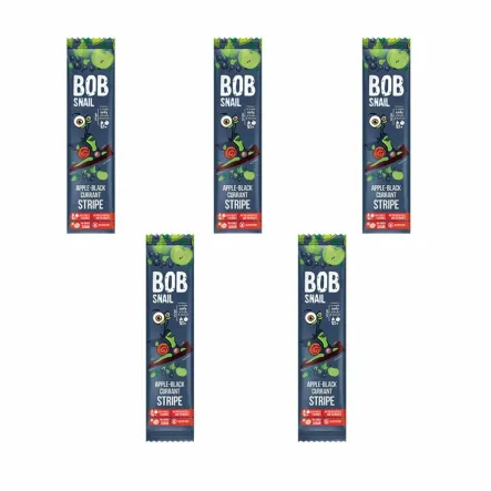 5 x Przekąska Jabłkowo - Porzeczkowa Bez Dodatku Cukru 14 g - Bob Snail