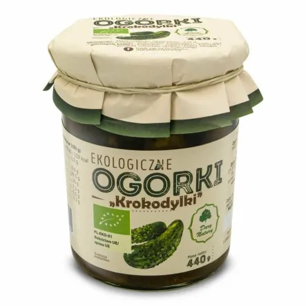 Ogórki Krokodylki EKO 440 g (270 g) - Dary Natury - Przecena Krótka Data Minimalnej Trwałości
