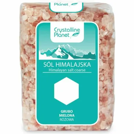 Sól Himalajska Różowa Grubo Mielona 600 g - Crystalline Planet