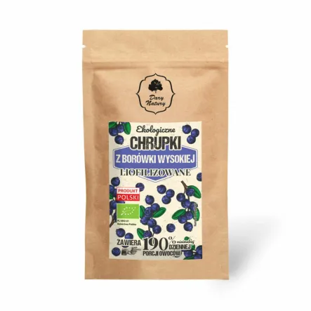 Liofilizowane Chrupki z Borówki Wysokiej Eko 30 g Dary Natury