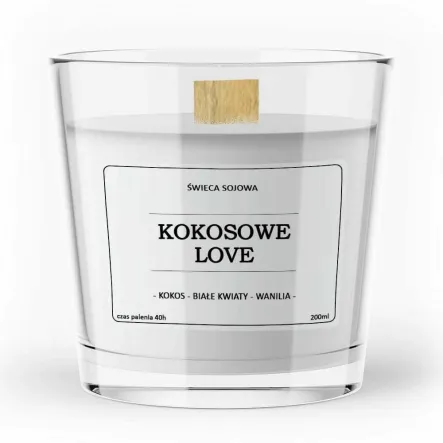 Sojowa Świeca Zapachowa KOKOSOWE LOVE 200 ml - Vitafarm