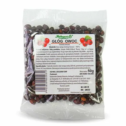 Głóg Owoc Herbatka Owocowa 50 g - Herbapol Kraków