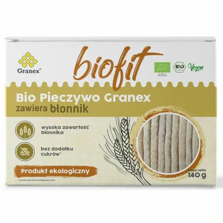 Pieczywo Chrupkie z Błonnikiem Bez Dodatku Cukru Bio 140 g - Granex