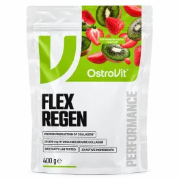 Flex Regen Kolagen Wołowy z Witaminami i Minerałami o Smaku Truskawka-Kiwi 400 g - OstroVit