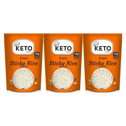 3 x Makaron Konjac w Kształcie Ryżu (Sticky Rice) do Sushi 200 g - Keto Chef