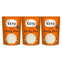3 x Makaron Konjac w Kształcie Ryżu (Sticky Rice) do Sushi 200 g - Keto Chef