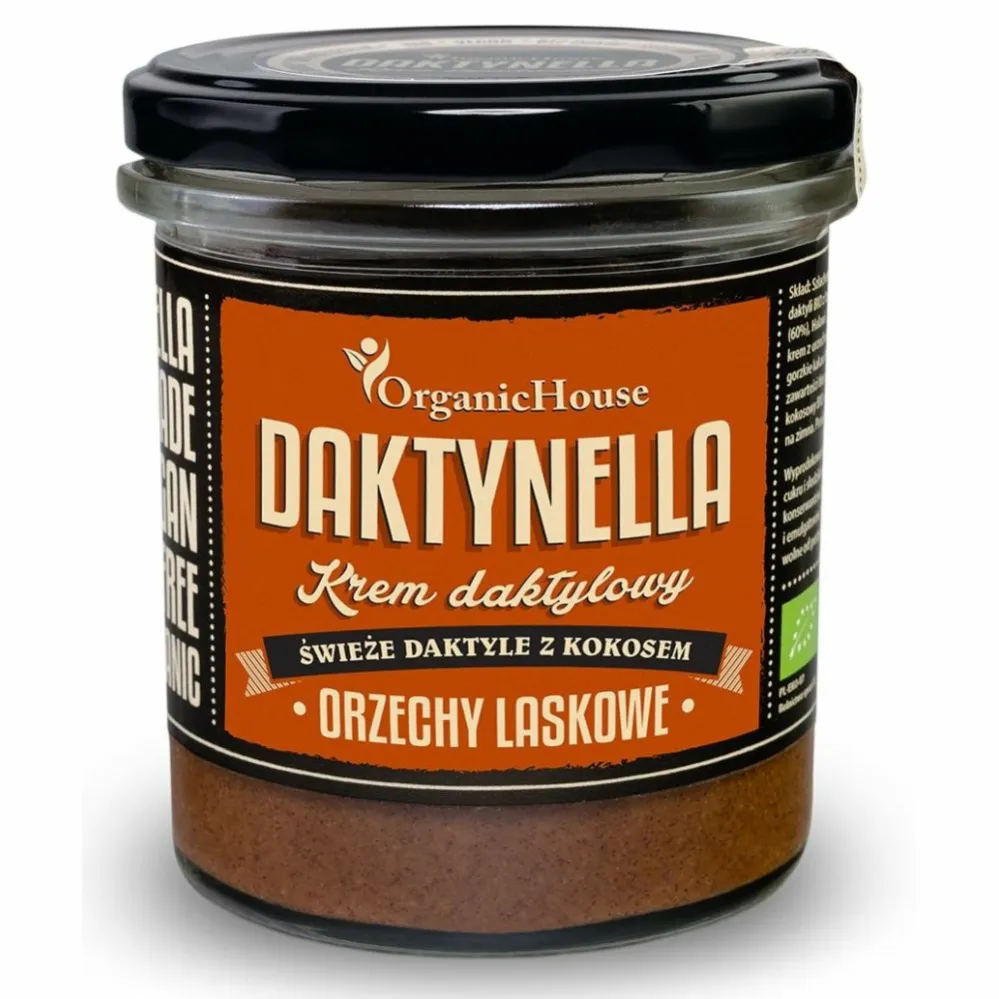 Krem Kokosowo - Daktylowy Orzechy Laskowe Bezglutenowy Bio 280 g - Organic House