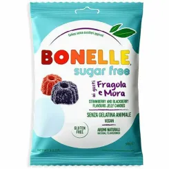 KETO Żelki o Smaku Jeżyny i Truskawki Bez Dodatku Cukru 90 g - Bonelle