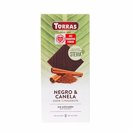 Czekolada Gorzka Z Cynamonem Słodzona Stewią 125 g Torras