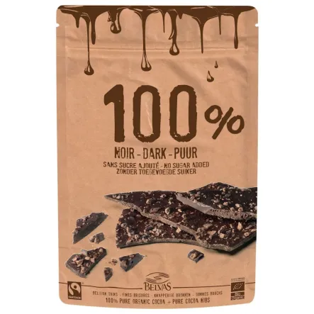 Tabliczki Kakao Criollo 100% z Kruszonymi Ziarnami Bio 80 Belvas