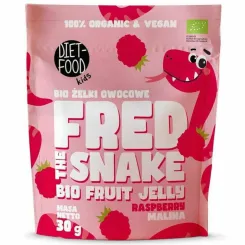 Żelki Owocowe Fred The Snake MALINA Bio 30 g - Diet-Food Kids