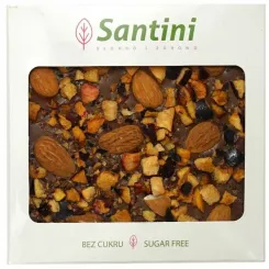 Czekolada Ciemna Migdał Śliwka Kardamon Słodzona Ksylitolem 80 g - Santini