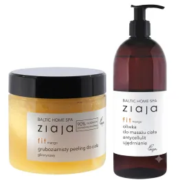 Oliwka do Masażu Ciała Baltic Home Spa 490 ml + Peeling do Ciała Glicerynowy Gruboziarnisty Baltic Home Spa 300 ml - Ziaja
