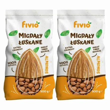 1 kg Migdały Całe Flowpack 2 x 500 g - Fivio