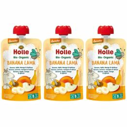 3 x Mus Owocowy Bananowa Lama (Banan Jabłko Mango Morela) Bio Demeter 100 g - Holle