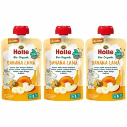 3 x Mus Owocowy Bananowa Lama (Banan Jabłko Mango Morela) Bio Demeter 100 g - Holle