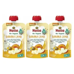 3 x Mus Owocowy Bananowa Lama Bio 100 g Banan Jabłko Mango Morela Od 6 Miesiąca - Holle