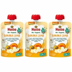 3 x Mus Owocowy Bananowa Lama (Banan Jabłko Mango Morela) Bio Demeter 100 g - Holle