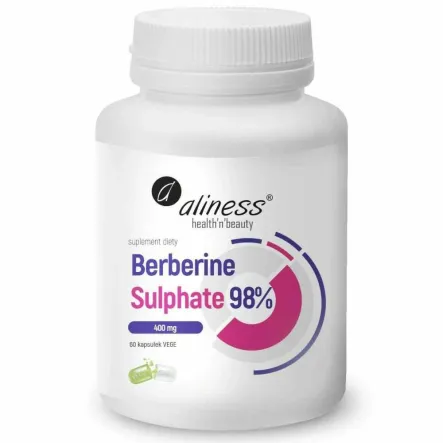 Berberine Sulphate 98% 400 mg 60 Kapsułek Vege - Aliness