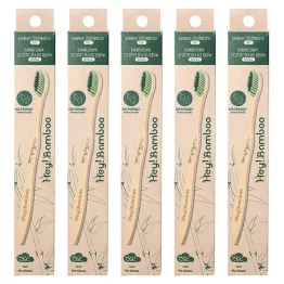 5 x Szczoteczka Do Zębów Bambusowa Miękka SOFT 1 Sztuka - Hey!Bamboo