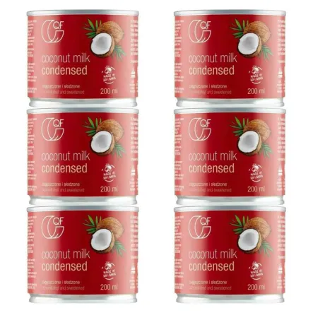 6 x Mleczko Kokosowe Skondensowane Słodzone 200 ml - QF
