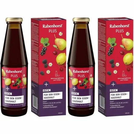 Zestaw 2 x Napój Owocowo-Ziołowy z Żelazem i Witaminami 450 ml (poprzednia nazwa Bogactwo Żelaza Plus Witaminy) - Rabenhorst