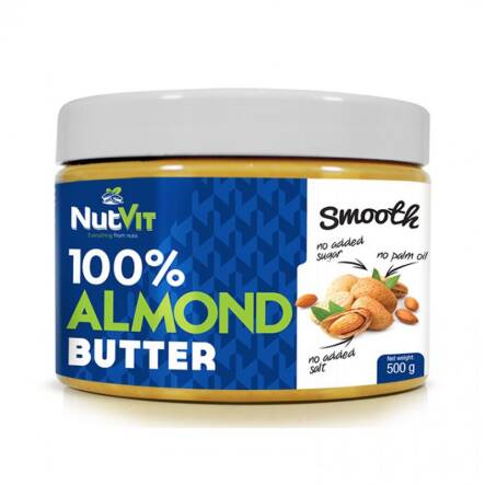 100% Masło Migdałowe Gładkie Smooth 500g NutVit 