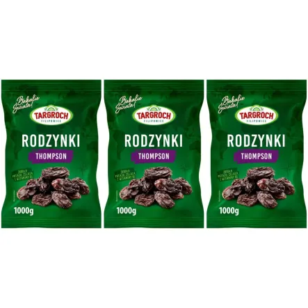 Zestaw 3 x Rodzynki Thompson Niesiarkowane 1 kg - Targroch
