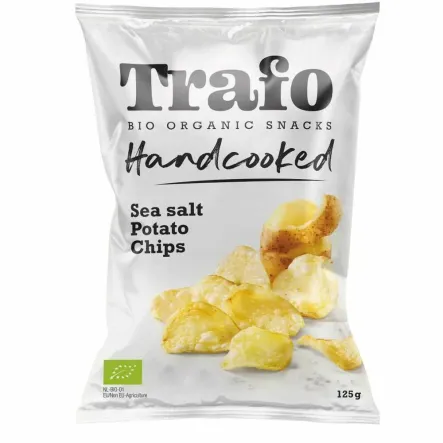 Chipsy Ziemniaczane Cienko Krojone z Solą Morską Bio 125 g - Trafo