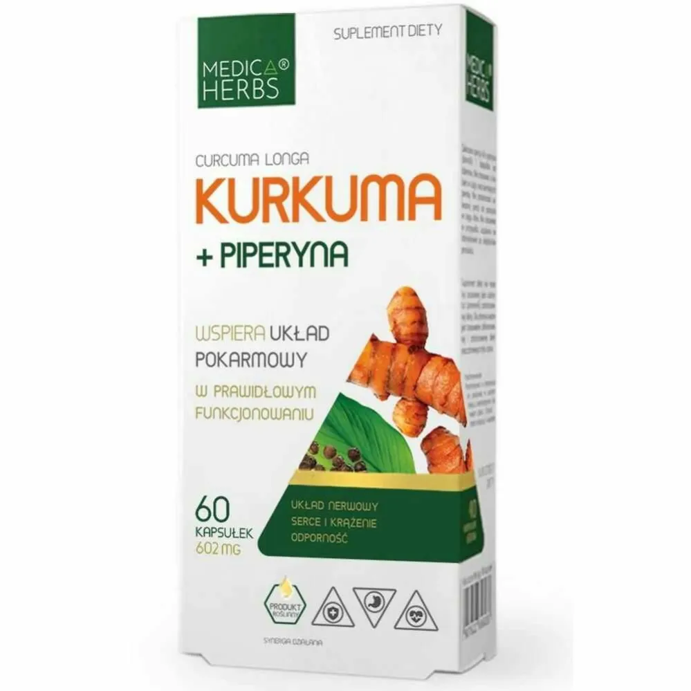 Kurkuma+ Piperyna 60 Kapsułek - Medica Herbs