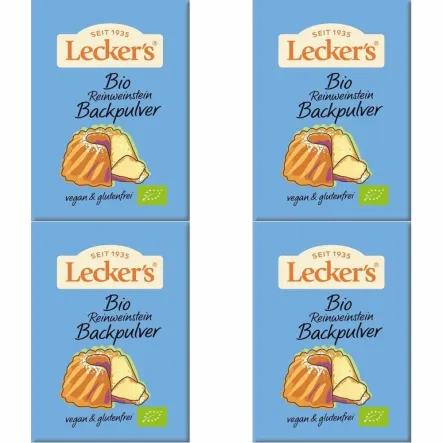 Zestaw 4 x Proszek do Pieczenia Bio 21 g - Leckers