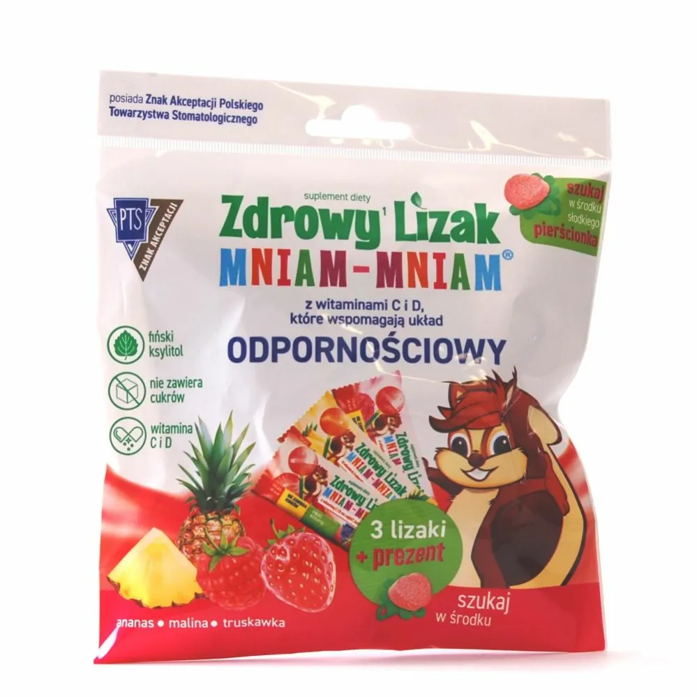 Zdrowy Lizak Mniam - Mniam 3 Smaki +Pierścionek 23 g - Starpharma