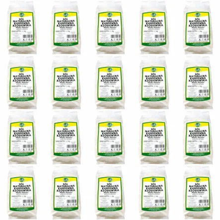 22kg - Sól Kłodawska Kamienna Naturalna Miałka Różowa Niejodowana 20x1,1 kg - Smakosz