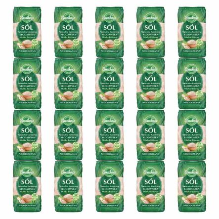 22kg - Sól Kłodawska Kamienna Naturalna Miałka Różowa Niejodowana 20x1,1 kg - Smakosz