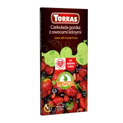 Czekolada Gorzka Owoce Leśne Słodzona Glikozydami Stewiolowymi 125 g - Torras