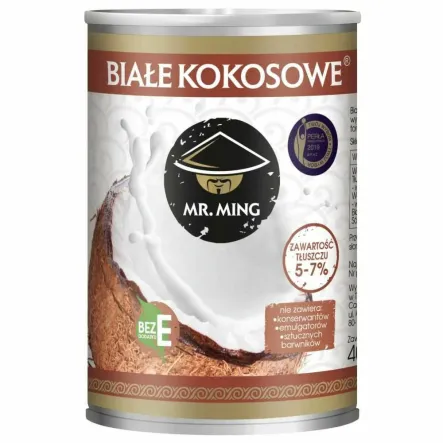 Białe Kokosowe Mleczko 5-7% Tłuszczu 400 ml - Mr. Ming