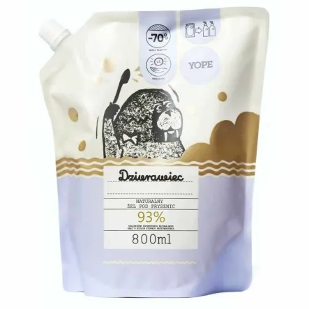 Naturalny Żel Pod Prysznic Refill DZIURAWIEC 800 ml - YOPE