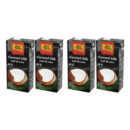 Zestaw 4 x Mleko Kokosowe UHT 85% Ekstrakt Kokosa 1L  RealThai