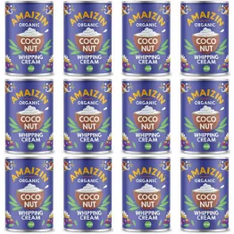 12 x Krem Kokosowy do Ubijania Bio Puszka 400 ml - Amaizin