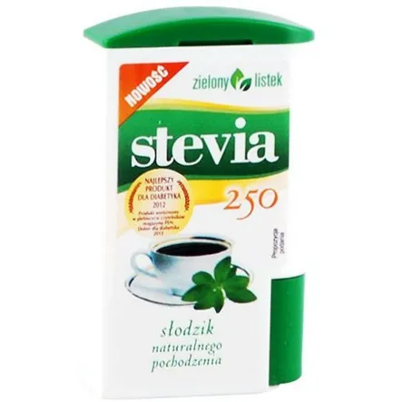 Stevia Tabletki Dozownik 250 sztuk - Zielony Listek 