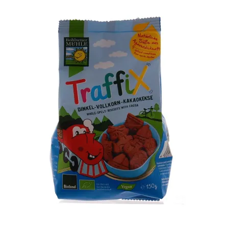 Herbatniki Orkiszowe z Kakao Dla Dzieci Pojazdy Traffix Bio 150 g Bohlsener Muehle