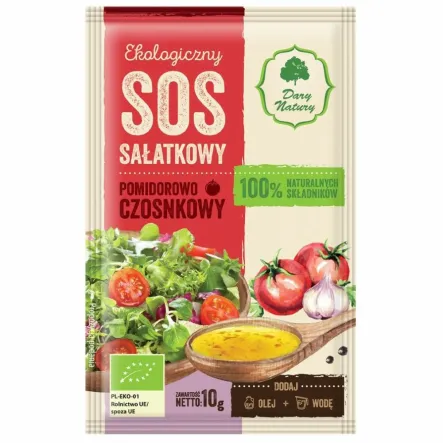 Sos Sałatkowy Pomidorowo - Czosnkowy Bio 10 g - Dary Natury - Przecena Krótka Data Minimalnej Trwałości