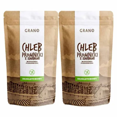 2 x Chleb Promnicki z Ziarnami Mieszanka Piekarnicza Bezglutenowa 500 g - Grano