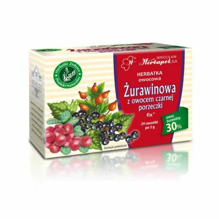 Herbatka Owocowa ŻURAWINA Z PORZECZKĄ FIX 72 g (24 x 3 g) -  Herbapol Wrocław