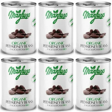 6 x Fasola Czerwona Kidney w Zalewie Bio 400 g (240 g) - Manfuso