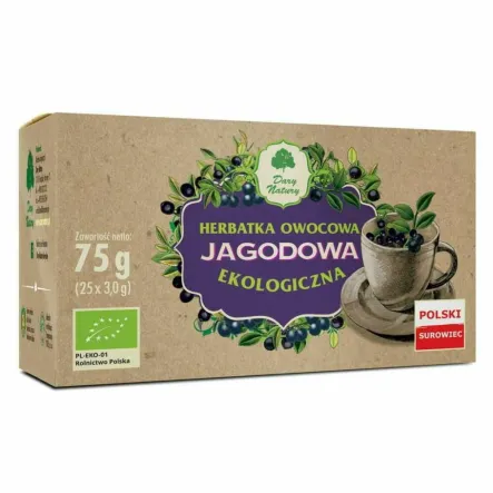 Herbatka Jagodowa EKO 75 g (25 x 3 g) - Dary Natury